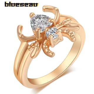 [blueseau]anillo especial de circonita transparente para mujer/anillo de compromiso para bodas