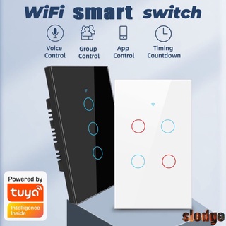 1/2/3 gang TUYA WiFi Smart Touch Switch Home Light Botón De Pared 120 X 72 Mm Para Alexa Y Google Assistant Usa Standard sledge