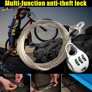 fbyuj antirrobo con contraseña de bloqueo de cable de acero para equipaje, protector de seguridad, cadena de bicicleta, candado tiktok