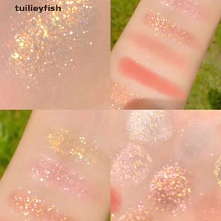 tuilieyfish paleta de sombras de ojos brillantes de 9 colores impermeable brillante diamante sombra de ojos cosmético cl