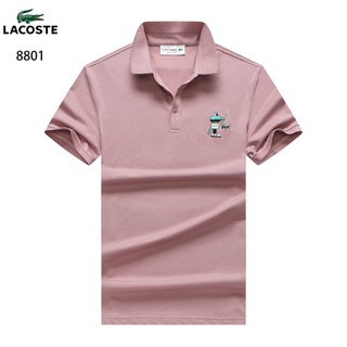 #2021 nuevo # lacoste hombres verano solapa manga corta polo-shirts pequeño logo en delicado pecho bordado hombres oficina formal negro blanco rosa slim tops polo-shirts