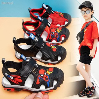 Zapatos de playa de nuevo estilo de verano con fondo suave antideslizante sandalias Baotou spiderman niños lindos Bi (9)
