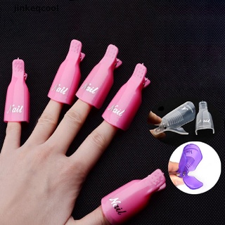 [jinkeqcool] juego de 10 piezas de plástico para uñas, clip de remojo, gel uv, removedor de esmalte de uñas, herramienta caliente
