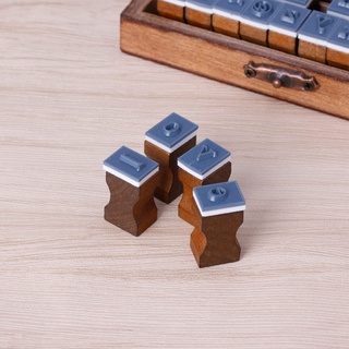 Lucky* 30pcs Retro alfabeto letra mayúsculas minúsculas de madera de goma juego de sellos de artesanía (6)
