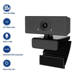 Ber 1080P Full HD Web Camera USB Plug n Play Widescreen Built-in MIC Webcam