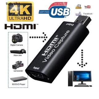 Tarjetas De Captura De Vídeo Tutuche Adaptador Audio HDMI A USB 3.0 Definición 4K Record CL