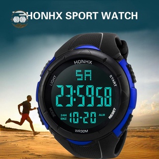 Honhx reloj Digital deportivo con pantalla grande impermeable para hombre