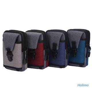 Holimo Men Vintage Canvas Waist Bag Phone Pouch Sport Belt Hip Belt Hook Loop Holster Wallet Carry Case Purse