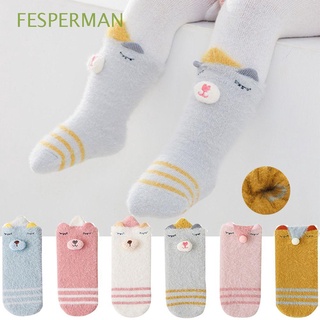 FESPERMAN Kawaii Thick Terry Socks Cute Cartoon Doll Socks Baby Anti Slip Floor Socks Winter Autumn Leg Warmers Cotton Soft Sleep Sock Toddler Socks Anti Slip/Multicolor (1)