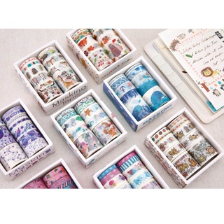 felicia 10pcs/box Cute Cartoon Animals Washi Tapes Scrapbooking DIY Decor Japanese Masking Tape (7)