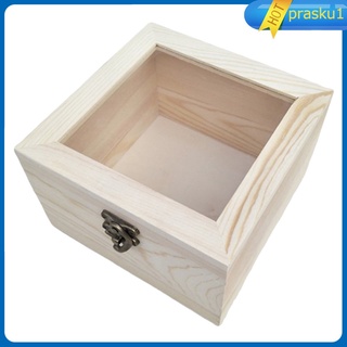 [PRASKU1] Caja de madera con cerradura de cristal superior caja de exhibición flor /artesanías /regalos caja de embalaje (1)