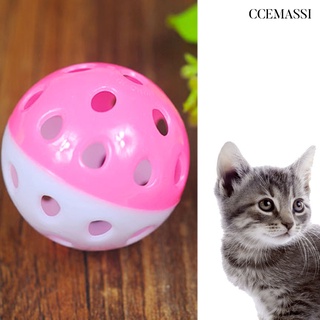 Cs pelota redonda de plástico para cachorros/gatos/pelota de juego con campana/juguetes para masticar mascotas