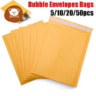 segfold 5/10/20/50 piezas bolsa de envío de negocios sobre bolsa de papel kraft de alta calidad kraft bubble mailers nuevo impermeable ligero autoadhesivo bolsa de embalaje