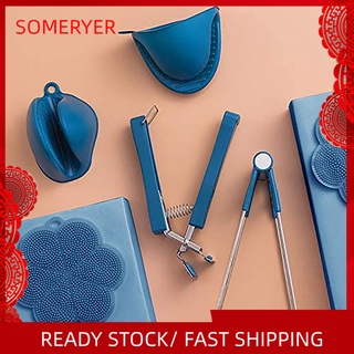 someryer 6Pcs/Set Heat Insulation Tool Multifunctional Hear-resistant Anti-scald Clip Glove Mat Bowl Taker Set for Kitchen