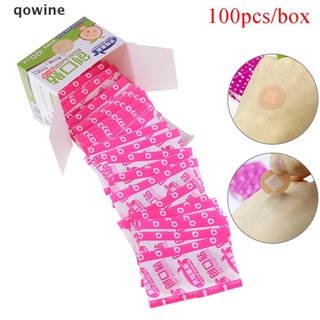 qowine 100 unids/caja mini redondo desechable médico adhesivo vendaje banda-aid herida yeso cl