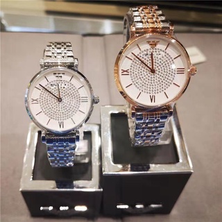 Reloj de pulsera de cuarzo con cinturón de acero de marca famosa para mujer, reloj de pulsera de cuarzo con incrustaciones de diamantes, a prueba de agua
