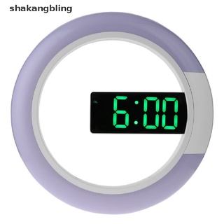 shkas 3d led digital reloj de pared despertador reloj de mesa 7 colores temperatura reloj bling
