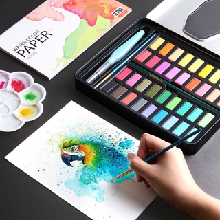 Nuevo Set de pintura acuarela de 36 colores con pincel de pintura de agua/Kit de artista ☆Shbarbie (2)