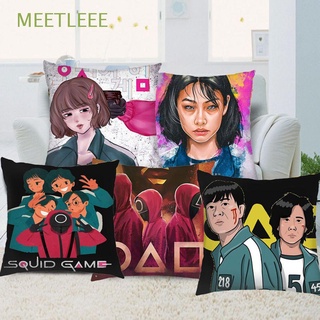 MEETLEEE Hot Sale Cushion Cover TV Drama Peripheral Cotton Linen Squid Game Pillow Case Sofa Automobile Gifts Home Drawing Room Decor (1)