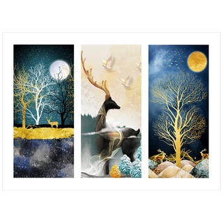 Artabstract Golden Moon and Tree lienzo arte Lucky ciervo pósters y impresiones arte de pared moderno cuadros para sala de estar con percha