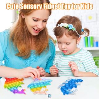 Forma de tiburón empuje Pops burbuja juguete alivio del estrés juguetes especiales ejercicio mente juguetes para niños adultos juego de fiesta