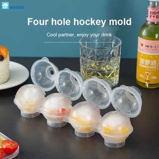 newdv New four hole ice hockey mold 4-hole ice box whisky round ice hockey mold ice lattice mold ice maker newdv