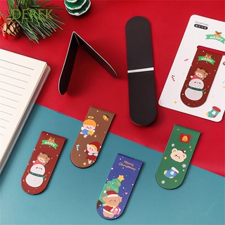 DEREK Kids Gift Reading Book Mark Office Reading Assistant Christmas Magnet Bookmark Page Label Santa Claus Stationery Gift Reader School Supplies Snowman