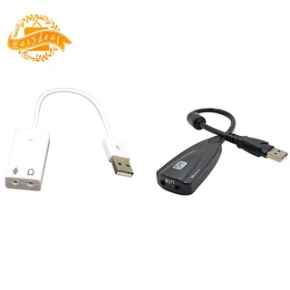 1 unidad USB blanco 3D canal Virtual Audio tarjeta de sonido adaptador y 1 unidad de 5HV2 canales USB con Cable tarjeta de sonido