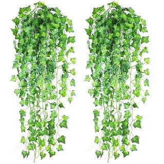 2m verde hiedra artificial vid/planta artificial guirnalda/DIY decoración de pared para el hogar jardín boda