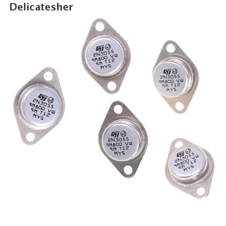 [delicatesher] 5 piezas 2n3055 npn af amp audio power transistor 15a 100v caliente