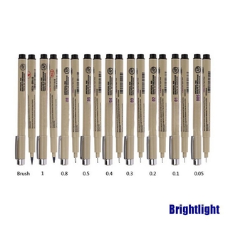 (Brightlight) 9 pzs Pigma Manga Comic Pro marcadores gráficos dibujo punta fina plumas de tinta Kit de pinceles (1)