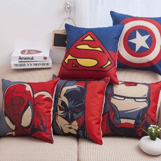Vengadores Superhéroes Spiderman Ironman Superman Capitán América Impresión Funda De Cojín Decorativa Hogar Sofá Coche Silla Almohada