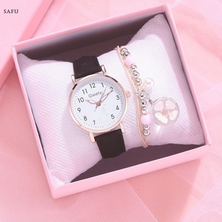 reloj de cuero para mujer, pulsera de flor de cerezo, simple puntero, rosa, cuarzo, reloj femenino