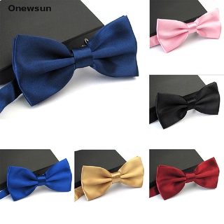 [Onewsun] Corbata de satén clásica para fiestas de boda, Color sólido, ajustable
