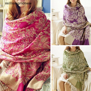 [milliongridnew] mujer señora larga suave cálida bufanda envoltura grande chal de invierno estola pashmina
