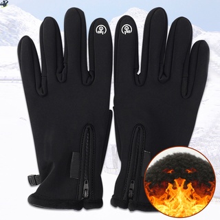 Ll Screentouch guantes de calentamiento espesar protección fría Smartphone cremallera ciclismo hombres mujeres