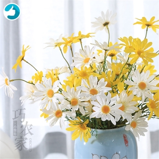 flor artificial de 5 cabezas pequeña margarita decoración del hogar decoración de flores (1)