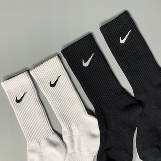 NIKE calcetines de los hombres y las mujeres medias medias medias de verano correr medias deportivas toalla inferior alta calcetines de baloncesto blanco (3)
