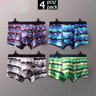 4 piezas de los hombres boxeador pantalones cortos innerwear 45-90kg sexy transpirable cómodo ropa interior