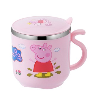 [Omb] 270ml Peppa Pig Minion Cup Kids Baby 304 acero inoxidable dibujos animados tazas de agua con tapa (6)