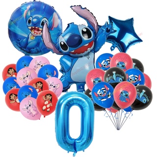 Stitch ballon fiesta decoración bandera telón de fondo topper cumpleaños supplie ducha niño número globo suministro desechable