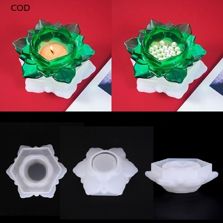 [cod] diy caja de almacenamiento cristal epoxi resina molde 3d lotus portavelas molde de silicona caliente
