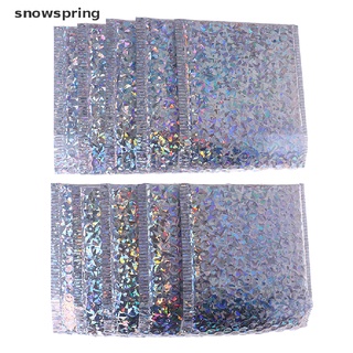snowspring 10pcs láser plata bolsas de burbuja acolchados sobres de regalo burbuja correo sobre bolsa cl