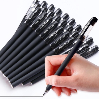 1 bolígrafo de Gel mate negro al por mayor para examen de estudiante, diseño de firma, color azul (1)