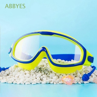 abbyes gafas de natación ajustables de silicona suave accesorios deportivos gafas de natación anti-uv antifugas con tapones de oído cómodo para la juventud snorkel máscara de buceo/multicolor (1)
