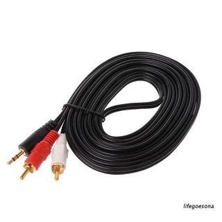 lif 3m 3.5mm audio macho a 2 rca macho estéreo cable de música cable de cable para mp3 pod teléfono tv altavoz de sonido