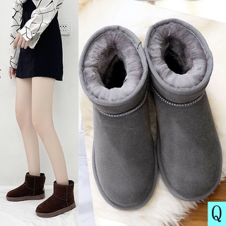 Botas De Nieve De Las Mujeres 2021 Invierno Nuevo Estilo Versión Coreana Todo Partido Cepillado Engrosado Caliente Cortas Zapatos De Algodón