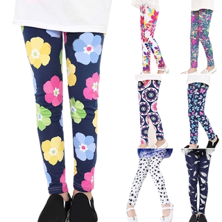 2-14 años niños niñas Floral impreso Leggings cintura alta flexibilidad flaco ropa deportiva Casual