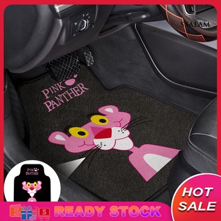 Alfombrilla de piso de coche de dibujos animados rosa patrón de leopardo PVC resistente piso delantero alfombra forro para vehículos