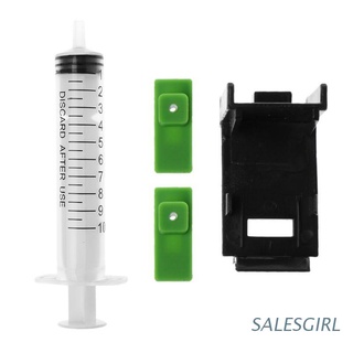 salesgirl - cartucho de recarga de tinta (2 almohadillas de goma, kit de herramientas de jeringa para hp 60/61 802)